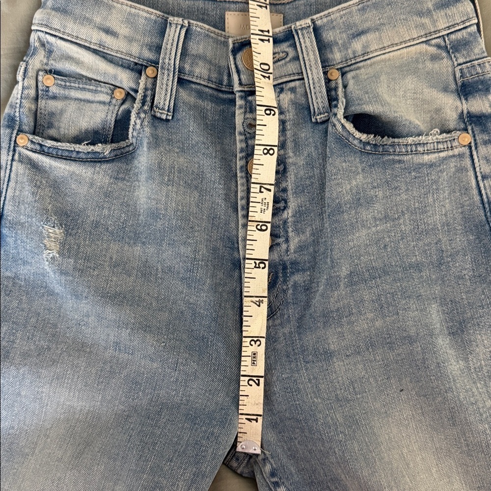 Mother The Pixie Tomcat Ankle Jeans 25 Nature of the Game Distressed Light Wash - Picture 8 of 11